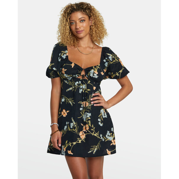 RVCA Sweet Talk Mini Dress / Washed Black