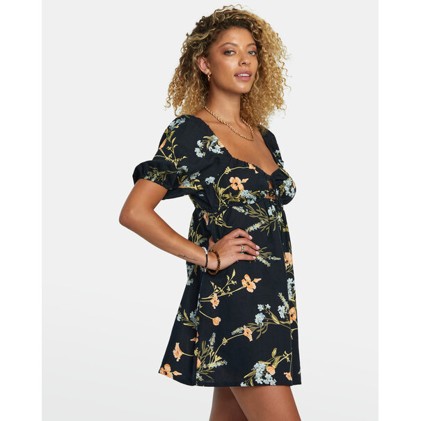 RVCA Sweet Talk Mini Dress / Washed Black