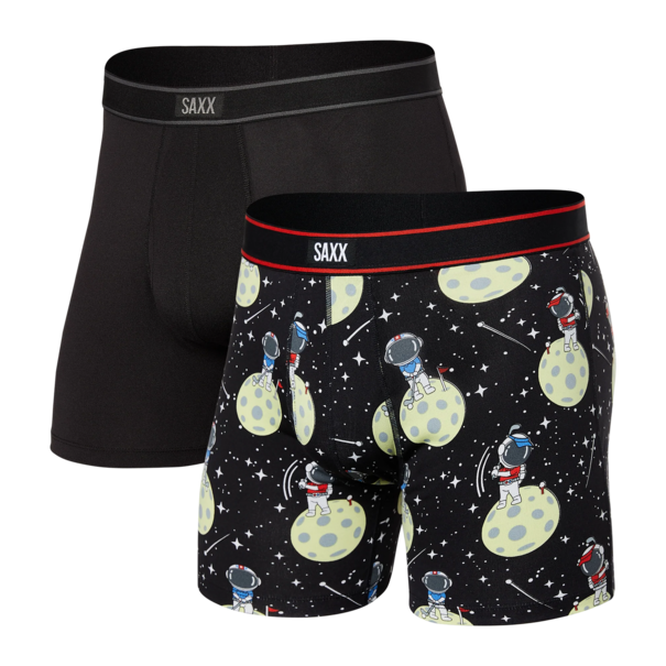 SAXX Underwear Daytripper Boxer Brief Fly 2 Pack / Black Hole Putt and Black