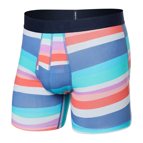 SAXX Underwear Droptemp Cooling Cotton Boxer Brief Fly / Multi Cutback Stripe