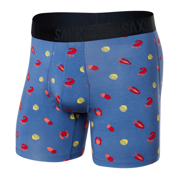 SAXX Underwear 22Nd Century Silk Boxer Brief Fly See Food- Navy