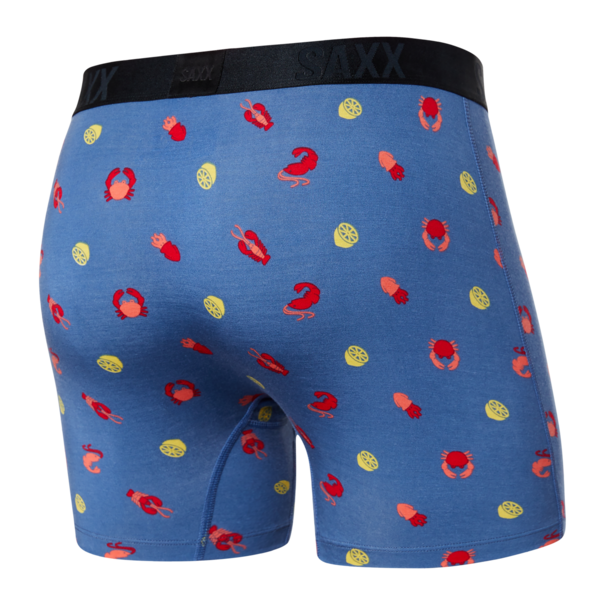 SAXX Underwear 22Nd Century Silk Boxer Brief Fly See Food- Navy