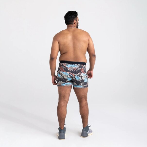 SAXX Underwear Quest Quick Dry Mesh Boxer Brief Fly / Black Mountainscape