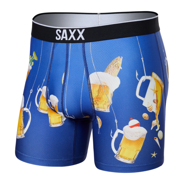 SAXX Underwear Volt Breathable Mesh Boxer Brief / Navy Fresh Catch
