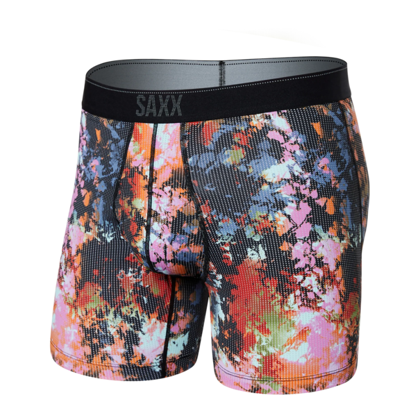 SAXX Underwear Quest Quick Dry Mesh Boxer Brief Fly / Multi Prismatic Ice Dye