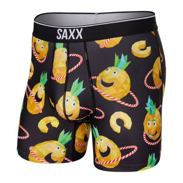 SAXX Underwear Volt Breathable Mesh Boxer Brief / Pineapple Hula