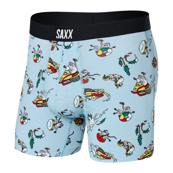 SAXX Underwear Vibe Super Soft Boxer Briefs / Totally Tubular Fog