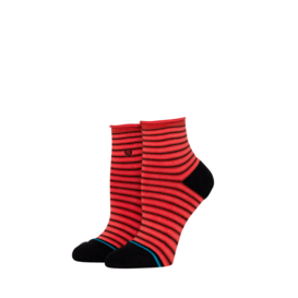 Womens Red Fade Quarter Socks