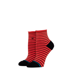 Womens Red Fade Quarter Socks