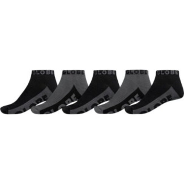 Globe North America Ankle Socks 5 Pack / Black and Grey