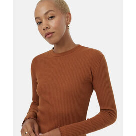 Rib Lettuce Edge Long Sleeve / Toffee