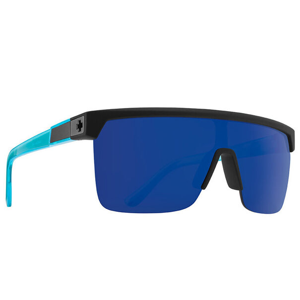 Spy Optics Flynn 5050 Soft Matte Black Translucent Blue With Dark Blue Spectra Mirror Lenses