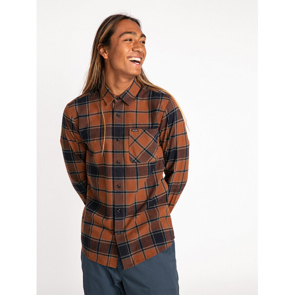 Volcom Caden Plaid Long Sleeve / Burro Brown