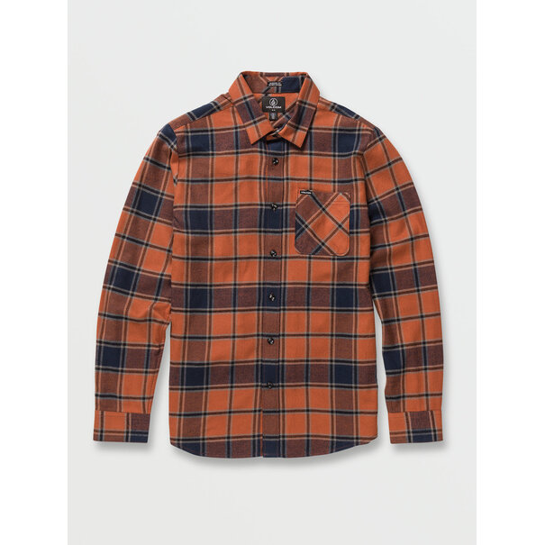 Volcom Caden Plaid Long Sleeve / Burro Brown