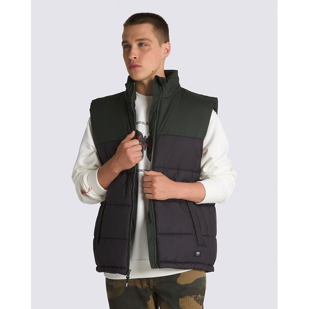 Vans Footwear Norris MTE 1 Puffer Vest / Black and Deep Forest Green