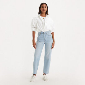 Ribcage Straight Ankle Jeans / Cool Blue Popsicle