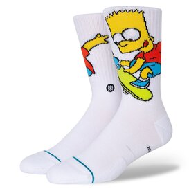 Bart Simpson Crew Socks / White