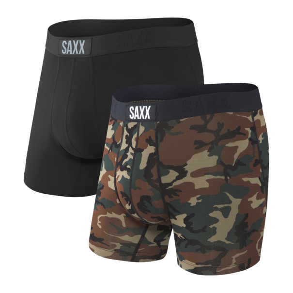 Saxx Vibe Super Soft Boxer Brief 2Pk Black/Wood Camo