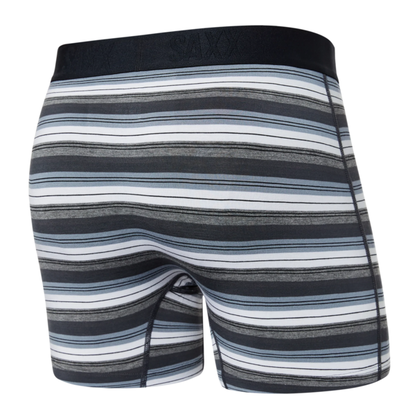 SAXX Underwear Vibe Super Soft Boxer Brief / Grey Freehand Stripe