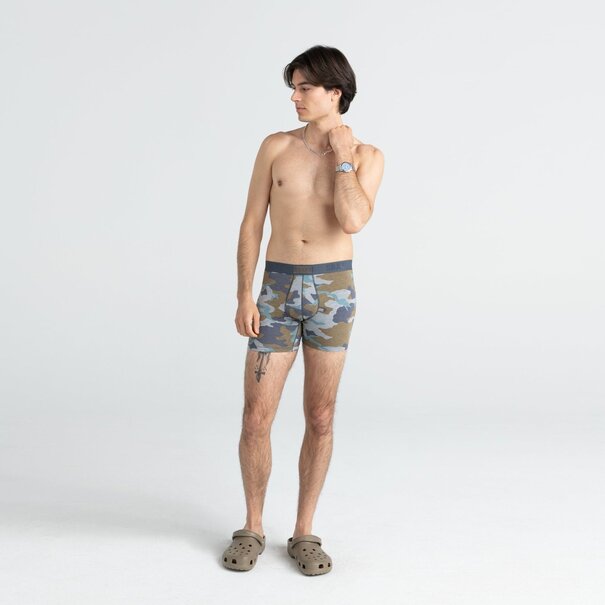SAXX Underwear Vibe Super Soft Boxer Brief Grey Supersize Camo