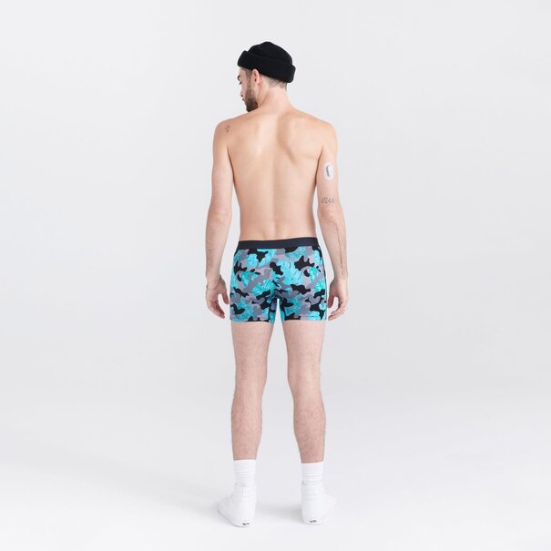 SAXX Underwear Vibe Super Soft Boxer Brief Island Camo- Black