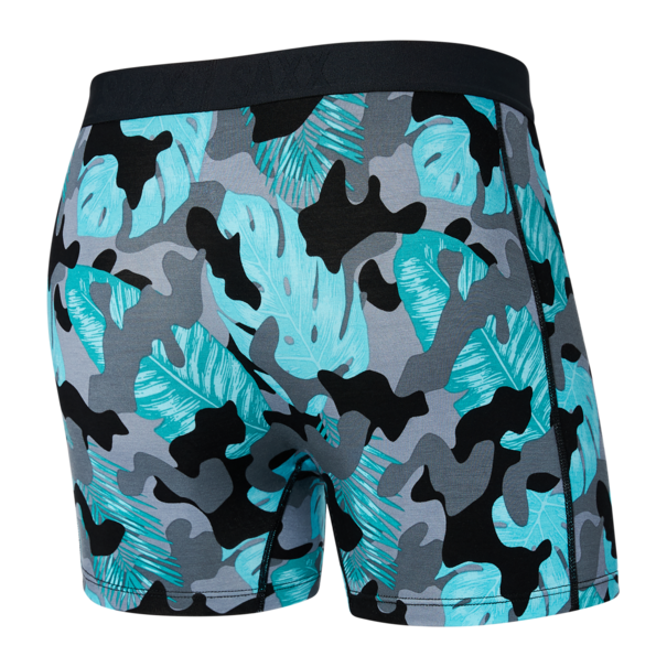 SAXX Underwear Vibe Super Soft Boxer Brief Island Camo- Black