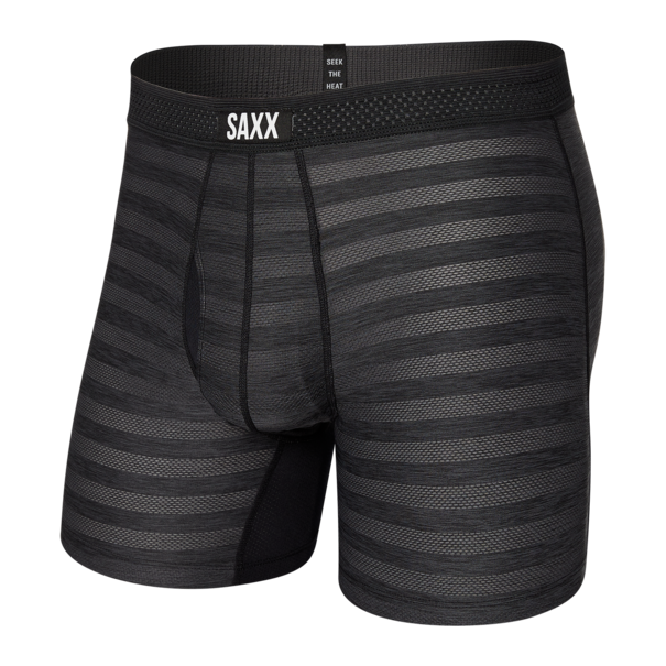 SAXX Underwear Droptemp Cooling Mesh Boxer Brief / Black Heather