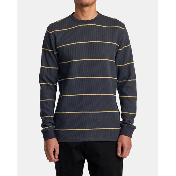 RVCA Day Shift Striped Thermal Long Sleeve / Garage Blue