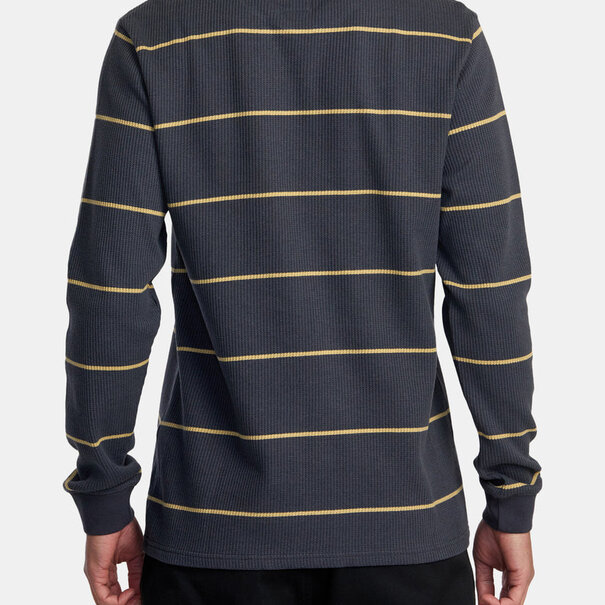 RVCA Day Shift Striped Thermal Long Sleeve / Garage Blue