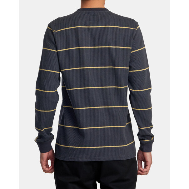 RVCA Day Shift Striped Thermal Long Sleeve / Garage Blue