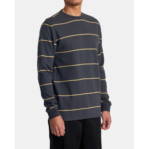 RVCA Day Shift Striped Thermal Long Sleeve / Garage Blue