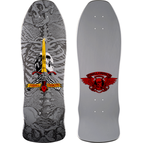 POWELL PERALTA Geegah Skull and Sword Powell Reissue Grey Deck / 9.75x30