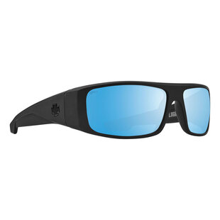 Logan Matte Black With Happy Boost Polarized Ice Blue Mirror Lenses