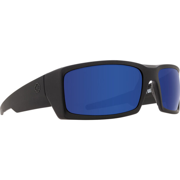 Spy Optics General Soft Matte Black With Happy Dark Gray Green Polarized Dark Blue Spectra Mirror Lenses