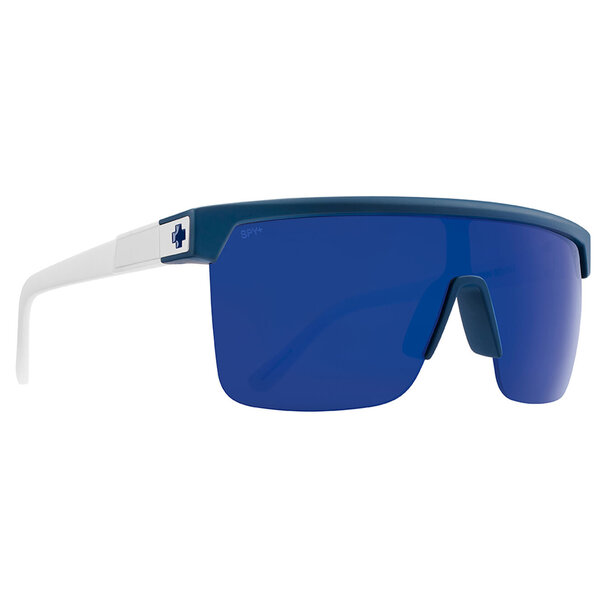 Spy Optics Flynn 5050 Matte Blue Matte White With Happy Gray Green Blue Mirror Lenses