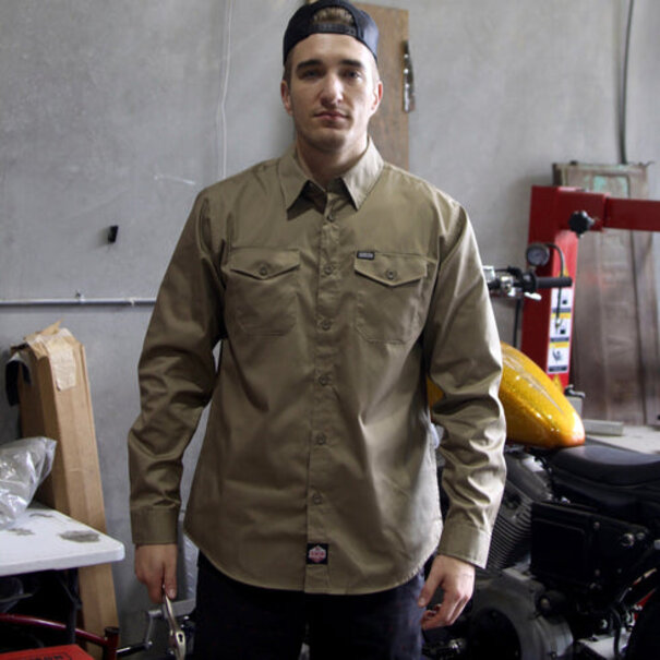 Dixxon Workforce Long Sleeve Button Up / Khaki