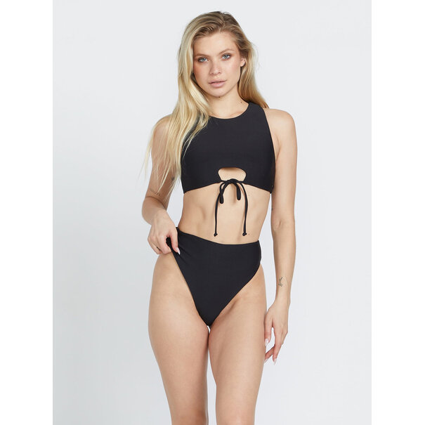 Volcom Simply Seamless High Crop Top / Black