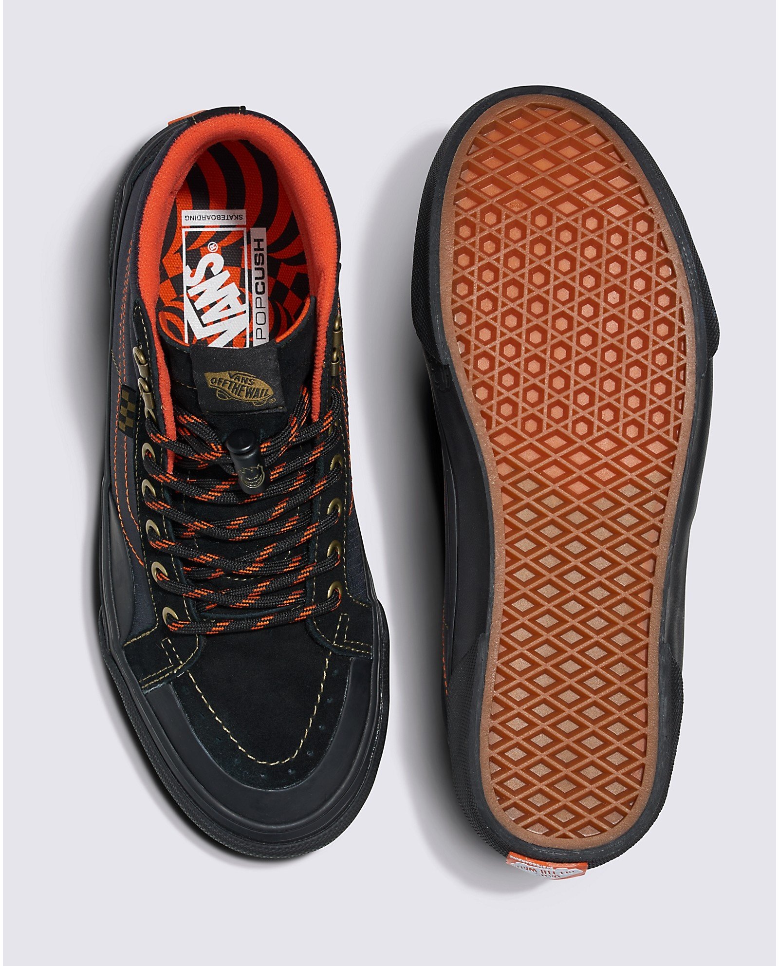 靴 Vans Spitfire Sk8-Hi skate Vans Skate Sk8-Hi Reissue Shoe - Spitfire Black/Flame – Pro