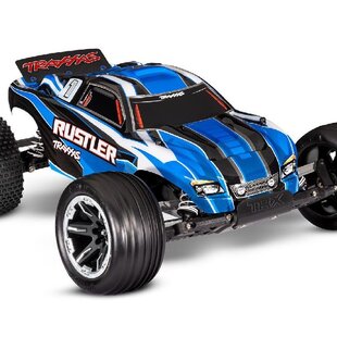 Rustler 1/10 Stadium Truck RTR with TQ 2.4GHz Radio System and XL-5 ESC (Fwd/Rev)  Includes 7-Cell NiMH 3000mAh  Battery and 4-amp USB-C Charger w/ iD - Blue