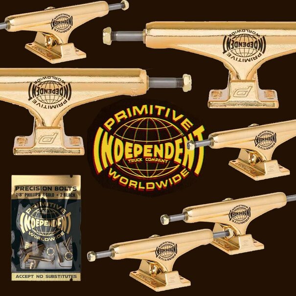INDEPENDENT TRUCK CO. Indy Mid Trucks Primitive Gold 144 2Pk