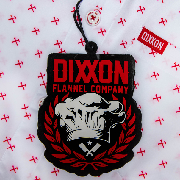 Dixxon FINNEY WHITE/RED SHORT SLEEVE BUTTON UP - MENS