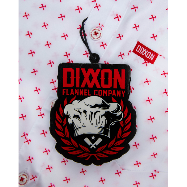 Dixxon FINNEY WHITE/RED SHORT SLEEVE BUTTON UP - MENS