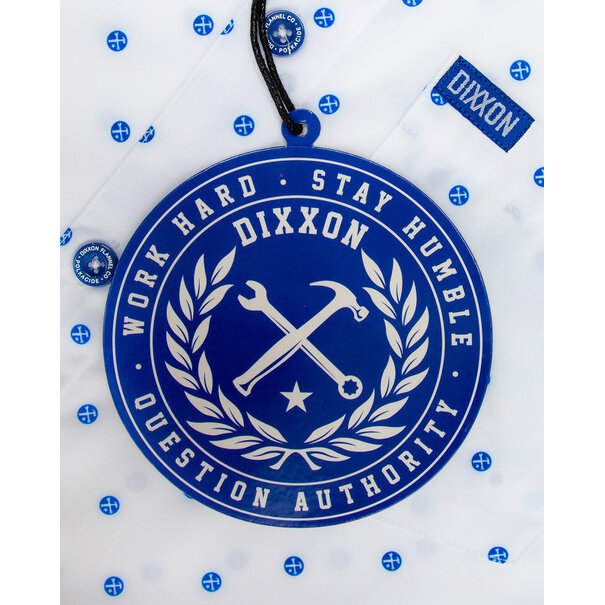 Dixxon POLKACIDE WHITE/BLUE SHORT SLEEVE BUTTON UP - MENS