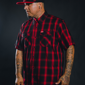 EL ROJO LOCO BAMBOO SHORT SLEEVE BUTTON UP - MENS