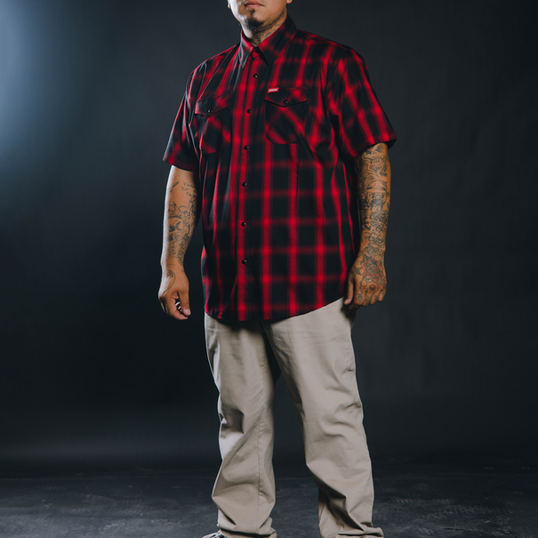 Dixxon EL ROJO LOCO BAMBOO SHORT SLEEVE BUTTON UP - MENS