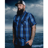 BERMUDA TRIANGLE BAMBOO SHORT SLEEVE BUTTON UP - MENS