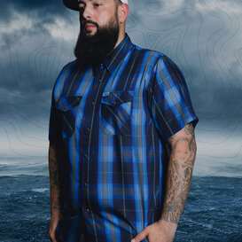 BERMUDA TRIANGLE BAMBOO SHORT SLEEVE BUTTON UP - MENS