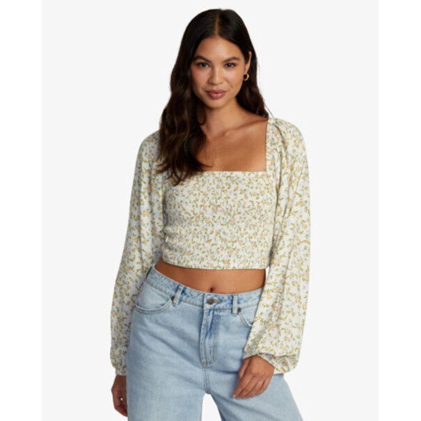 RVCA Saint Top- Ong Sleeve Blouse For Women