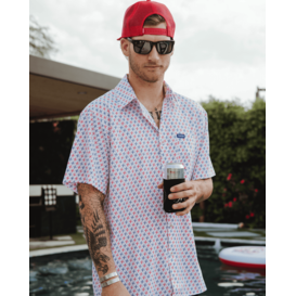 PARTY HAMMERS RWB SHORT SLEEVE BUTTON UP - MENS