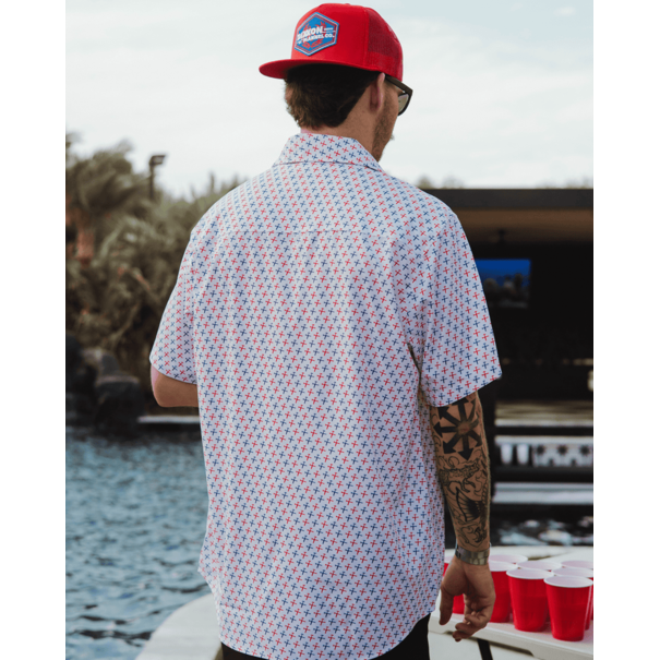 Dixxon PARTY HAMMERS RWB SHORT SLEEVE BUTTON UP - MENS